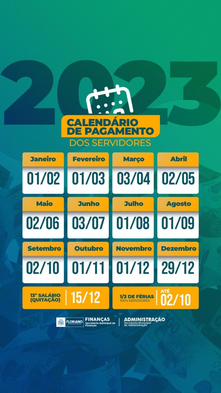 Calendário de Pagamento 2023