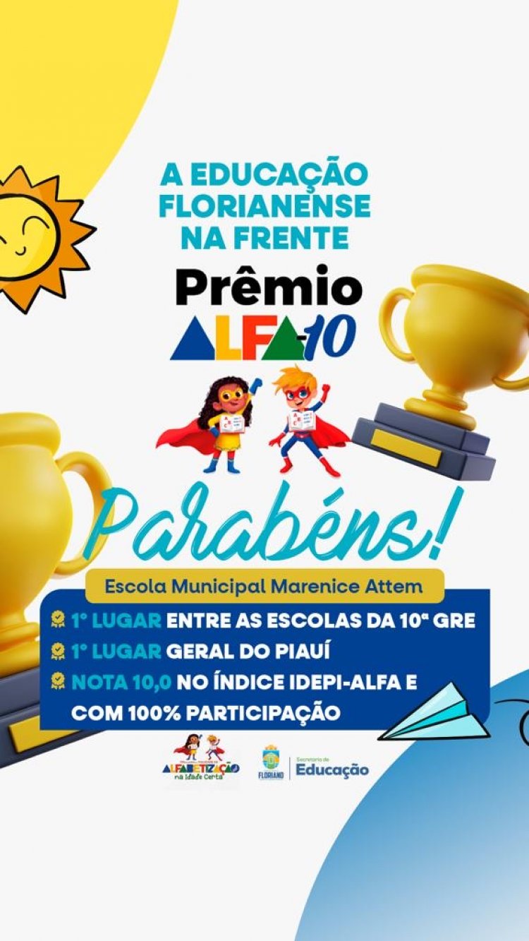 Floriano é premiada por meio do prêmio Alfa-10