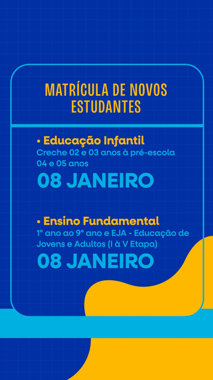 Educação de Floriano divulga edital de matrículas para o ano letivo de 2024