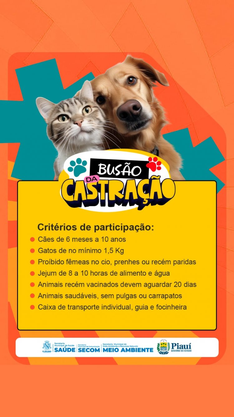 Floriano recebe o “Busão da Castração” com 500 vagas gratuitas