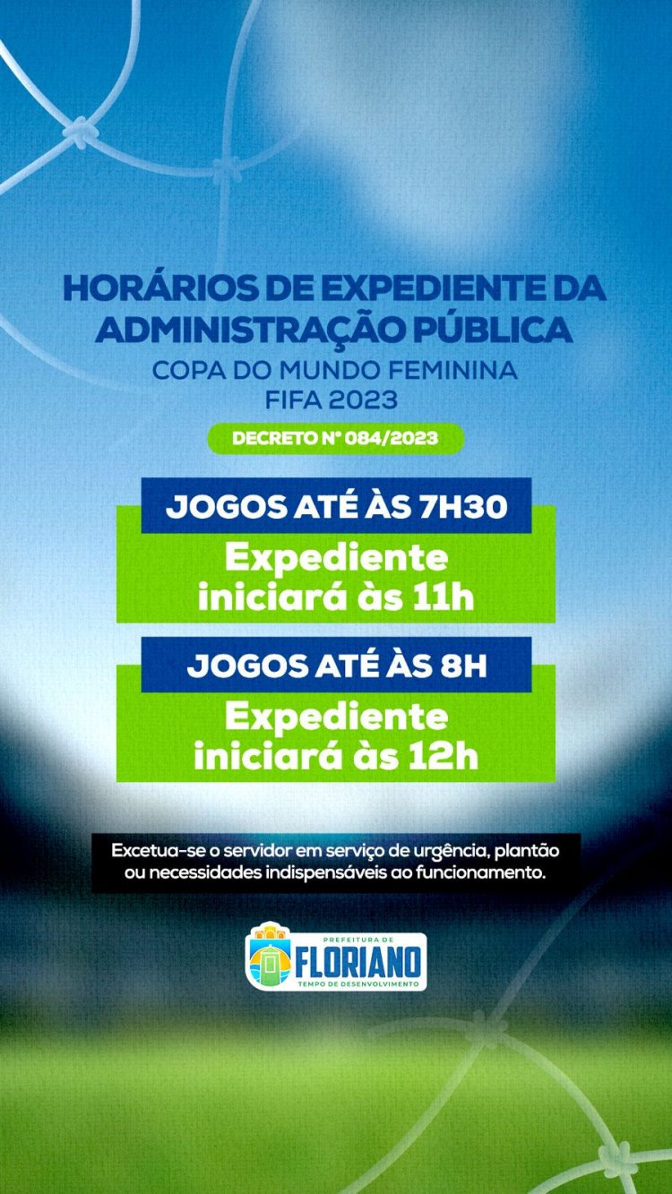 Prefeitura altera expediente nos dias de jogos do Brasil na Copa do Mundo  Feminina - Sindicato dos Servidores Públicos Municipais