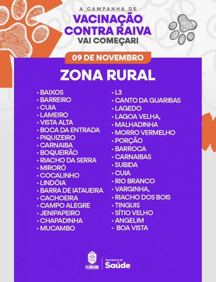 Floriano lança campanha de vacinação contra raiva para cães e gatos