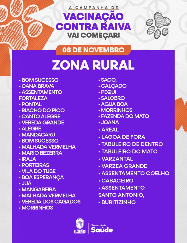 Floriano lança campanha de vacinação contra raiva para cães e gatos