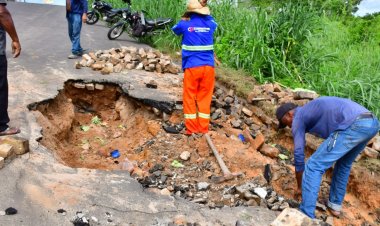 SEINFRA realiza obras de tapa-buracos no Planalto Sambaíba e desobstrução em ruas de Floriano