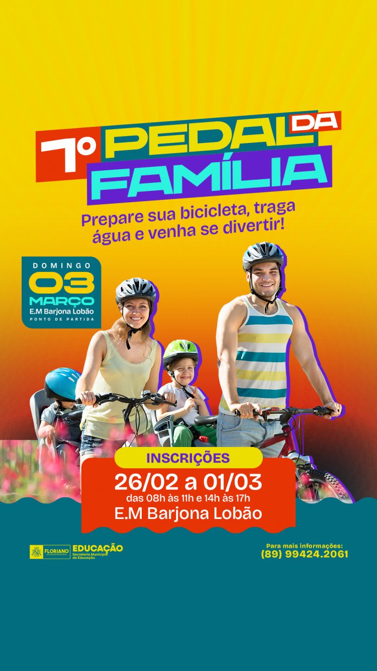 Escola municipal de Floriano programa atividade de ciclismo “1º Pedal Escola-Família” com pais e alunos
