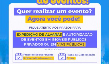 Prefeitura de Floriano publica decreto com normas para expedição de alvarás e autorização de eventos em 2025