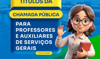 Prefeitura de Floriano divulga resultado da prova de títulos da Chamada Pública da Educação