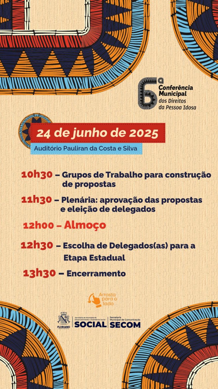 Floriano sediará a 6ª Conferência Municipal dos Direitos da Pessoa Idosa