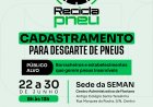 Meio Ambiente de Floriano inicia cadastramento para descarte de pneus inservíveis